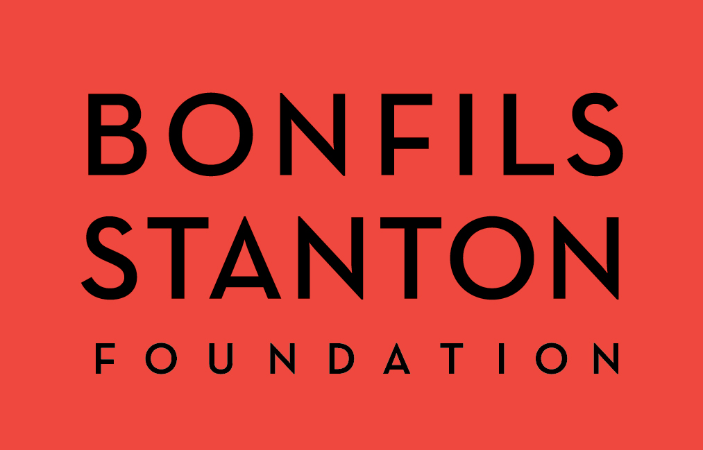 Bonfils Stanton Foundation logo with bold black text on red background [Model: gpt-4o]